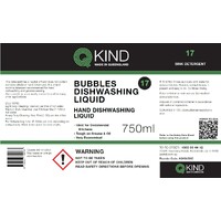 750ml QKind Bubbles Dishwashing Liquid Labels