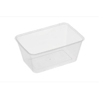 Genfac 1000ml Microwave Safe Recyclable Plastic Food Storage Container Rectangle 500/ctn