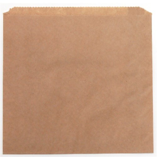  Paper Bag No 2 Square Greaseproof Lined Bag Wrapped Brown 195X200mm 500/ctn