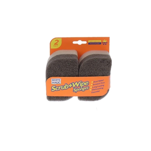 White Magic Scrub + Wipe Sponges 2pk